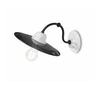 Applique Classica Potenza Ferro E Ceramica Nero E Decorata Lucida 1 Luce E27