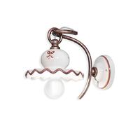 Applique Classica Roma Metallo E Ceramica Nero Sfumato Rame 1 Luce E14