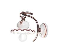 Applique Classica Roma Metallo E Ceramica Nero Sfumato Rame 1 Luce E14