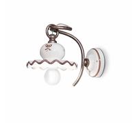Applique Classica Roma Metallo E Ceramica Nero Sfumato Rame 1 Luce E14