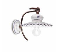 Applique Classica Roma Metallo E Ceramica Nero Sfumato Rame 1 Luce E27