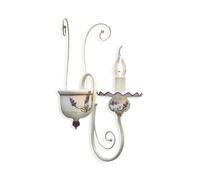 Applique Classica Sanremo Metallo E Ceramica Bianco Sfumato Oro 1 Luce E14