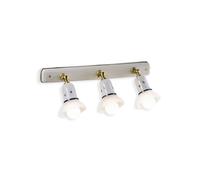 Applique Classica Savona Ceramica E Ottone Satinato Decorato 3 Luci E14
