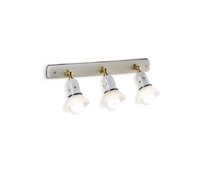 Applique Classica Savona Ceramica E Ottone Satinato Decorato 3 Luci E14