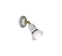 Applique Classica Savona Ceramica E Ottone Satinato Decorato Filo Blu 1 Luce E14 [EEK: A++]