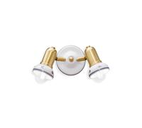 Applique Classica Savona Ceramica E Ottone Satinato Decorato Filo Blu 2 Luci E14 [EEK: A++]