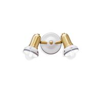 Applique Classica Savona Ceramica E Ottone Satinato Decorato Filo Blu 2 Luci E14 [EEK: A++]