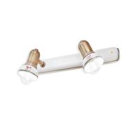 Applique Classica Savona Metallo E Ceramica Ottone Brunito 2 Luci E14