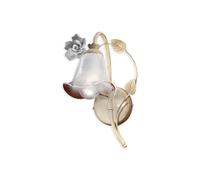 Applique Classica Siena Metallo E Ceramica Bianco Sfumato Oro 1 Luce E14