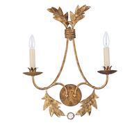 Applique Classica Sweet Olive Acciaio 2 Luci E14 per Soggiorno e Sala da Pranzo [EEK: A++]