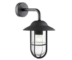 Applique Classica Toronto Acciaio Nero Vetro Trasparente 1 Luce E27