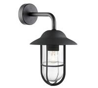 Applique Classica Toronto Acciaio Nero Vetro Trasparente 1 Luce E27