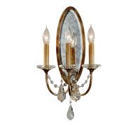Applique Classica Valentina Acciaio Bronzo Ossidato Vetro 3 Luci E14