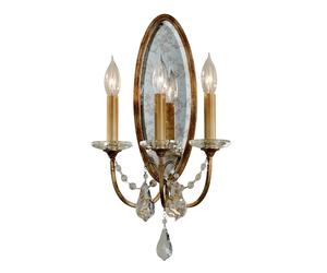 Applique Classica Valentina Acciaio Bronzo Ossidato Vetro 3 Luci E14