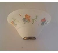 Applique Classico 1 Luce Da Parete In Vetro Edera Rustico Lampada