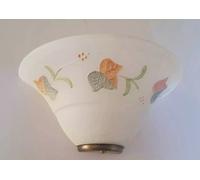 Applique Classico 1 Luce Da Parete In Vetro Edera Rustico Lampada