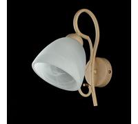 Applique Classico 1 Luce Ferro Avorio Decapé e Vetro Bianco Serie Antico