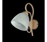 Applique Classico 1 Luce Ferro Avorio Decapé e Vetro Bianco Serie Antico [EEK: A++]