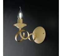 Applique Classico 1 Luce Ferro Battuto Avorio e Oro Serie Bandolo