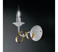 Applique Classico 1 Luce Ferro Battuto Bianco e Oro Serie Bandolo [EEK: A++]