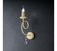 Applique Classico 1 Luce Ferro Decapé Avorio e Cristalli Serie Elegant
