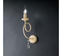 Applique Classico 1 Luce Ferro Decapé Avorio e Cristalli Serie Elegant [EEK: A++]
