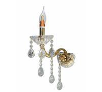 Applique classico da parete candelabro E14 con cristalli gocce lampada vintage