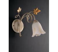 Applique classico in ferro battuto avorio-oro a 1 luce LGT Edera