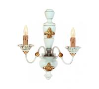 Applique classico in legno avorio e foglia oro a 2 luci esse 495/2a