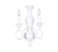 Applique classico in legno bianco shabby chic 2 luci esse 807/2a