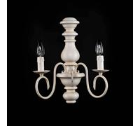 Applique classico in legno e ferro battuto avorio antico 2 luci esse 755/a2