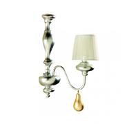 Applique classico in legno foglia argento-oro a 1 luce esse 460/1a