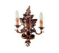 Applique classico in legno foglia argento-oro a 2 luci esse 86/2a