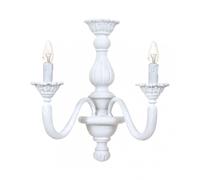 Applique classico in legno grigio sbiancato shabby chic 2 luci esse 816/2a