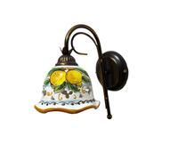 Applique classico rustico in ceramica siciliana 1 luce coll. Limoni