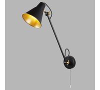 Applique Moderna Braccio Oscillante Acciaio Nero Oro 1 Luce E27