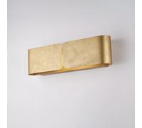 Applique con diffusore taglio laser in ferro laccato bianco con decorazione oro antico 2 luci