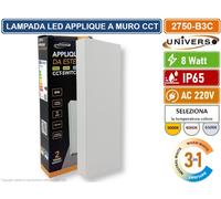 APPLIQUE CON DOPPIO FASCIO LUMINOSO UP & DOWN CON POTENZA DI 8W IP65 3in1 CCT [EEK: F]