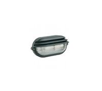 Applique Con Gabbia Piccola Palpebra Ovale Alluminio E Vetro Nero 1 Luce E27