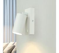 Applique Con Interruttore In Metallo GU10 H: 14 Cm Orientabile Bianca