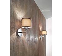 Applique In Metallo Moderna Sirco Hotel Cromo Marrone 1 Luce E27