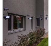 Applique con rilevatore di movimento Luce solare per esterni Luce LED per facciata, antracite, LxH 17 x 11,3 cm, set da 4