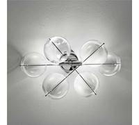 Applique con struttura in metallo e sfere di cristallo Dimensioni 40x18x h 23 cm G9 6 x Max 40 Watt 1,75 kg e diffusori con sfere in vetro cristallo trasparenti trasparente