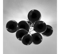 Applique con struttura in metallo e sfere di cristallo Modello ATOM Dimensioni Ø 55 x H 28 cm con 8 sfere Ø 10 cm Max 40 Watt 1,65 kg sfere in cristallo nero nero