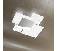 SHADOW-70 APPLIQUE-PLAFONIERA 4 LUCI FOGLIA ARGENTO 1088-70-FA