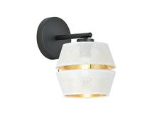 Applique Contemporanea 1 Luce Enea In Metallo Bianco E Oro