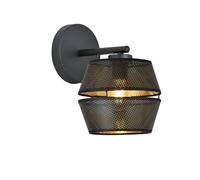 Applique Contemporanea 1 Luce Enea In Metallo Nero E Oro [EEK: A++]