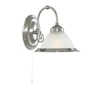 Applique Contemporanea American Dinner Acciaio Argento Vetro 1 Luce E27
