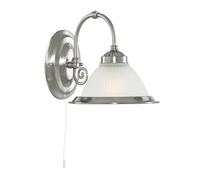 Applique Contemporanea American Dinner Acciaio Argento Vetro 1 Luce E27 [EEK: A++]