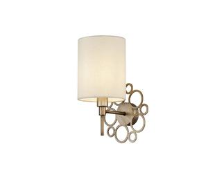 Applique Contemporanea Anna Metallo Colore Oro 1 Luce Diffosore In Pvc Crema